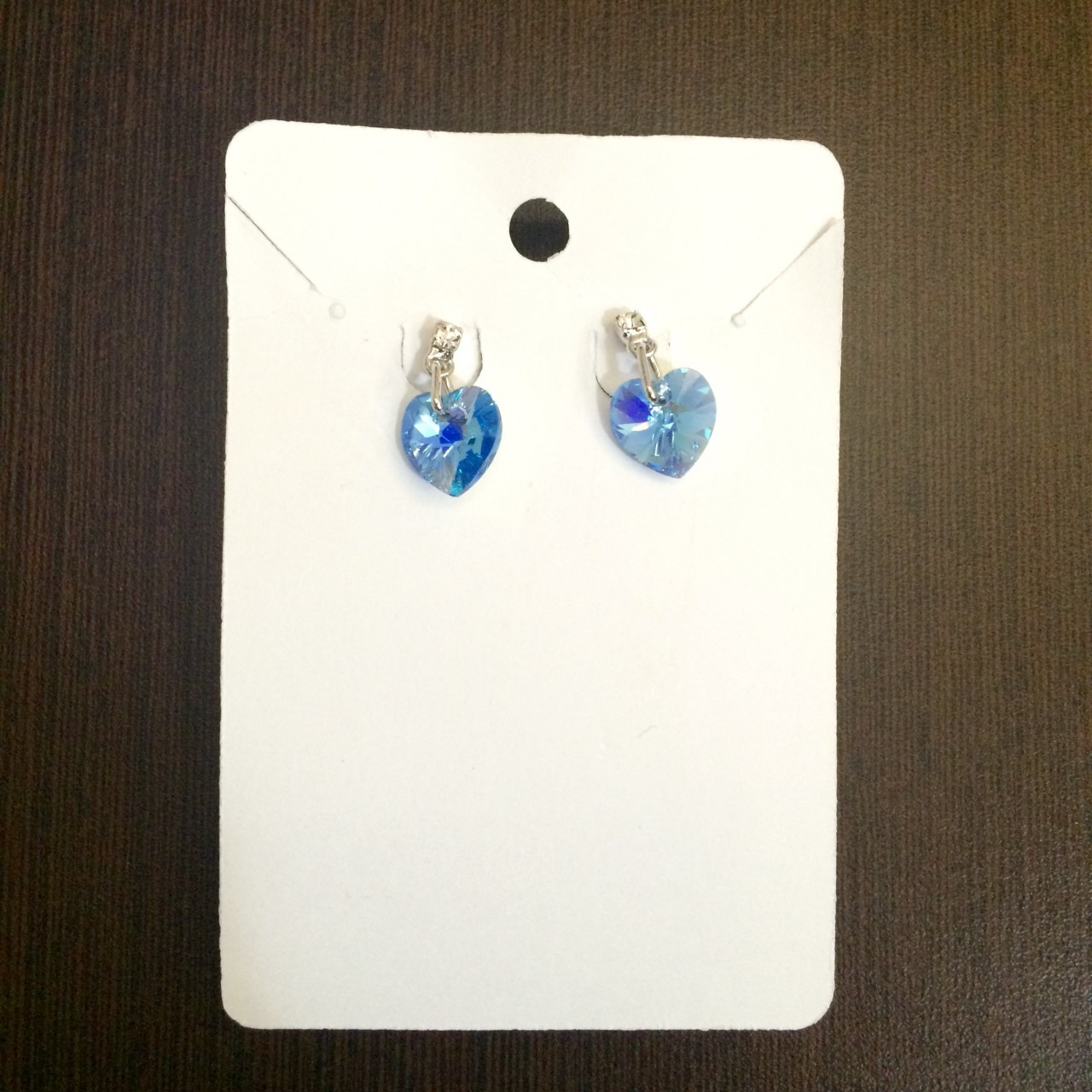 Brinco Coração - 10mm - Água Marine