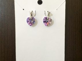 Brinco Coração - 10mm - Lilas AB