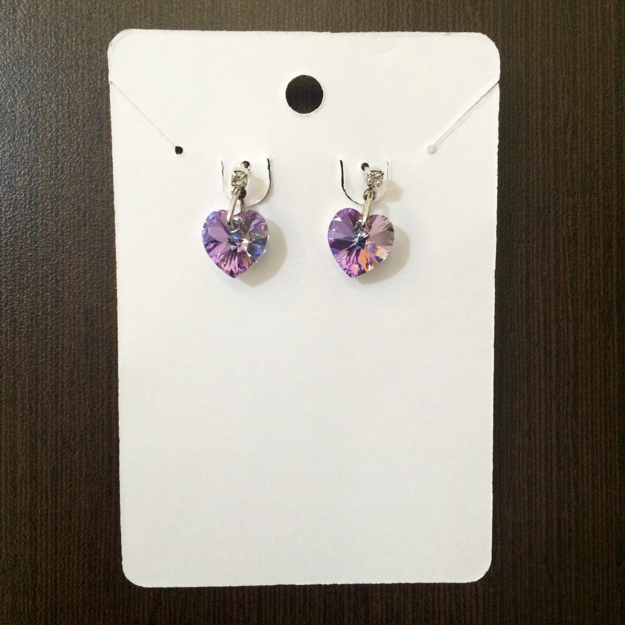 Brinco Coração - 10mm - Lilas AB